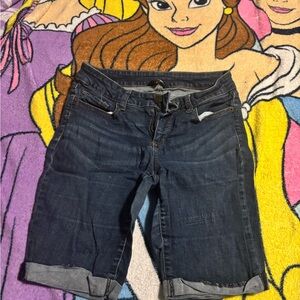 George Dark Blue Rolled Cuff Women's Jean Shorts